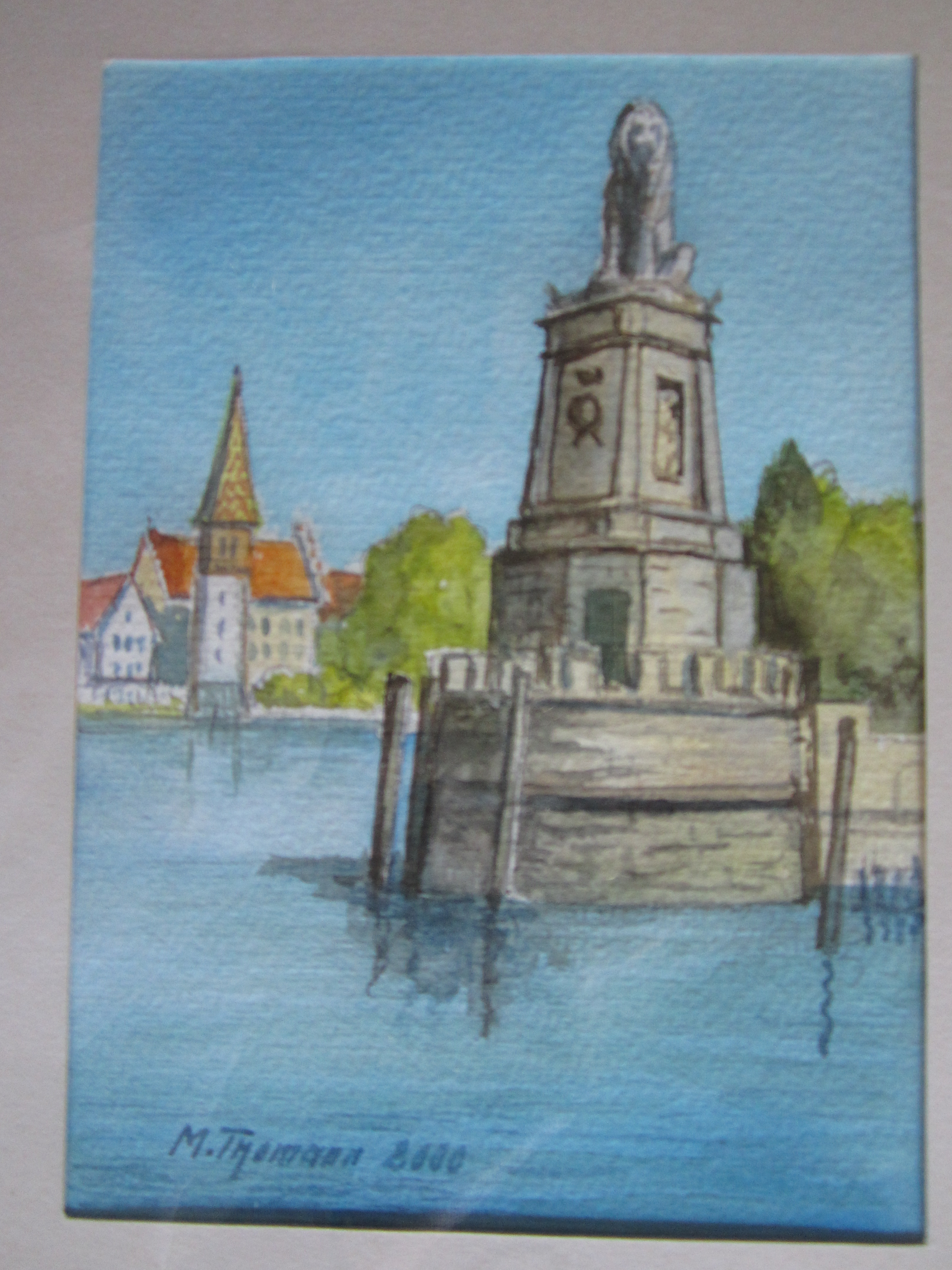 Löwe vor Lindauer Hafenansicht